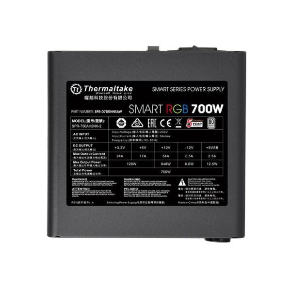 Fuente de Poder Thermaltake Smart RGB 700W 80 Plus White