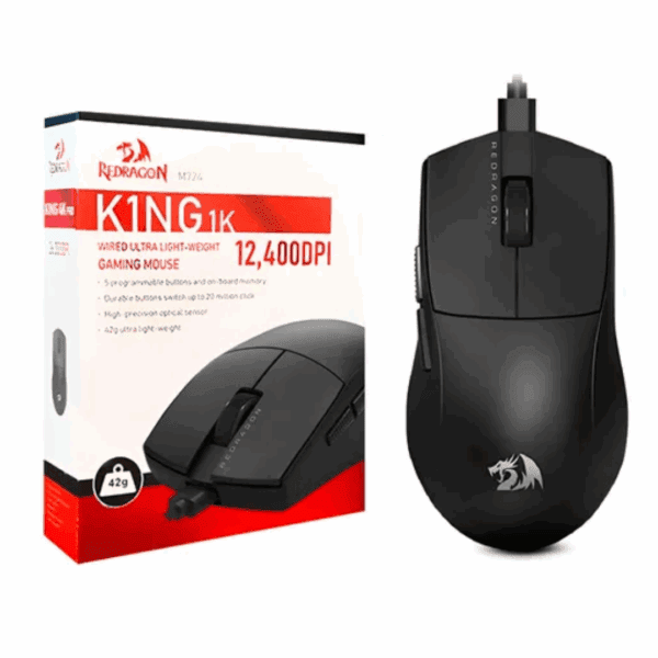 MOUSE REDRAGON KING 1K M724 NEGRO ALAMBRICO - Imagen 5