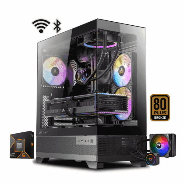 TORRE GAMER RYZEN 5 9600X - BOARD B840 WIFI+ BLUETOOTH - 32 GB DDR5- CHASIS ANTEC CX700- FUENTE 600W 80+ BRONZE+ LIQUIDA THERMALTAKE 120MM - Imagen 2