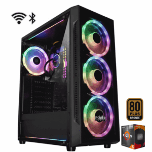 TORRE GAMER RYZEN 5 5600GT- BOARD A520M WIFI+ BT - 16 GB DDR4 -SSD 512GB NVME- CHASIS ATX 4 FAN X18- FUENTE 600W 80+ BRONZE