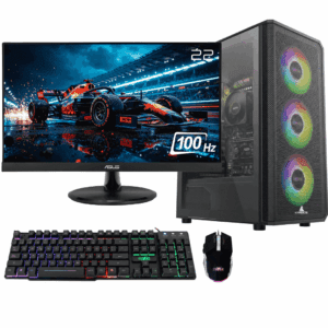 PC Gamer Ryzen 7 5700G - Board A520M-K - Memoria 16GB DDR4 3200MHz - SSD 512GB NVMe - ATX 4 FAN- MONITOR 22 IPS