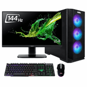 PC Gamer Ryzen 7 5700G - Board A520M-K - Memoria 16GB DDR4 3200MHz - SSD 512GB NVMe - ATX 4 FAN- MONITOR 24 IPS 144HZ