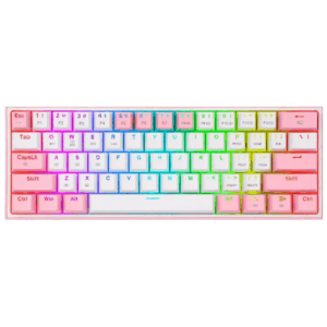 TECLADO MECÁNICO REDRAGON K616 RGB FIZZ PRO ROSA /BLANCO (S. RED) INALAMBRICO